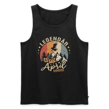 April 1955 Jahrgang geboren Vintage Geburtstag - Männer Premium Bio Tank Top - Schwarz - Vorne - AI Model Male 178 light (178cm)