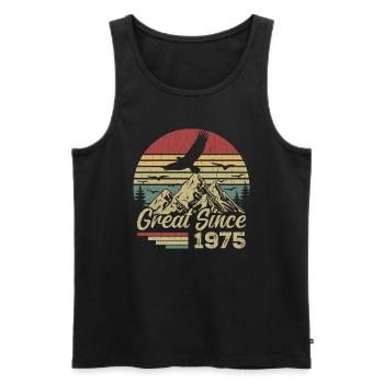 Jahrgang 1975 Retro 1975 Geburtstagsgeschenk - Männer Premium Bio Tank Top - Schwarz - Vorne - Michal (187cm)