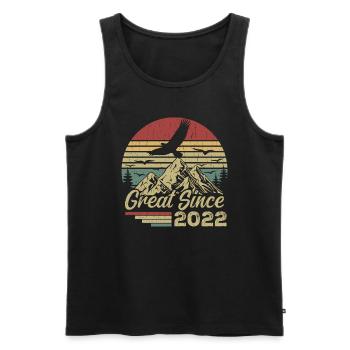 Vintage 2022 Retro 2022 Geburtstagsgeschenk - Männer Premium Bio Tank Top - Schwarz - Vorne - AI Model Male 178 light (178cm)