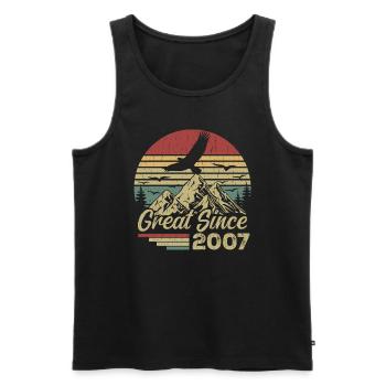 Jahrgang 2007 Retro 2007 Geburtstagsgeschenk - Männer Premium Bio Tank Top - Schwarz - Vorne - AI Model Male 178 light (178cm)