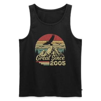 Vintage 2005 Retro 2005 Birthday Gift - Men's Premium Organic Tank Top - black - Front - Michal (187cm)