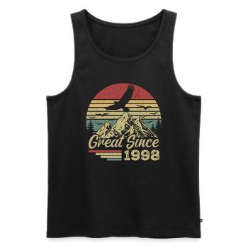 Jahrgang 1998 Retro 1998 Geburtstagsgeschenk - Männer Premium Bio Tank Top - Schwarz - Vorne - AI Model Male 178 light (178cm)