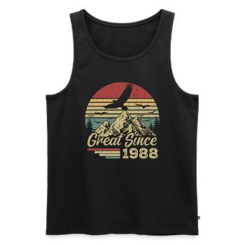 Jahrgang 1988 Retro 1988 Geburtstagsgeschenk - Männer Premium Bio Tank Top - Schwarz - Vorne - AI Model Male 178 light (178cm)