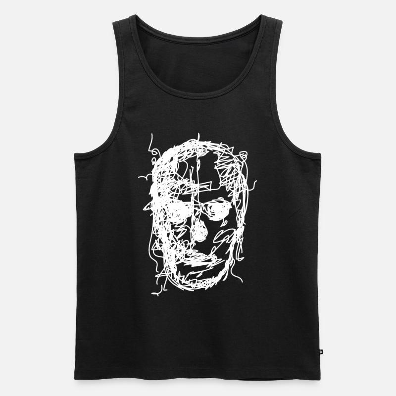 Skull Drawing - Men's Premium Organic Tank Top - black