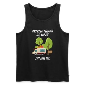 Camper T-Shirt - Männer Premium Bio Tank Top - Schwarz - Vorne - Michal (187cm)