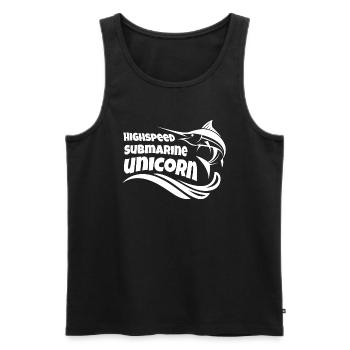 Schwertfisch Marlin Einhorn - Männer Premium Bio Tank Top - Schwarz - Vorne - AI Model Male 178 light (178cm)