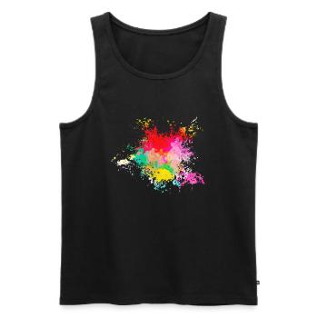 Psychedelisch - Männer Premium Bio Tank Top - Schwarz - Vorne - AI Model Male 178 light (178cm)