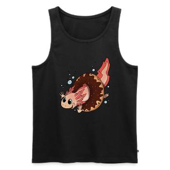 Axolotl Newt Donut - beignet d’idée cadeau cool - Débardeur bio Premium Homme - noir - Devant - AI Model Male 178 light (178cm)