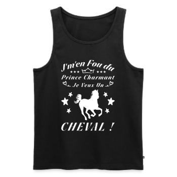 I don't give a damn about Prince Charming, I want a horse - Men's Premium Organic Tank Top - black - Front - Michal (187cm)