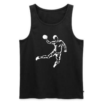 Motif Handball Cadeau Homme - Débardeur bio Premium Homme - noir - Devant - Michal (187cm)