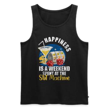 Slot Machine Slot Arcade Lucky 7 - Men's Premium Organic Tank Top - black - Front - AI Model Male 178 light (178cm)