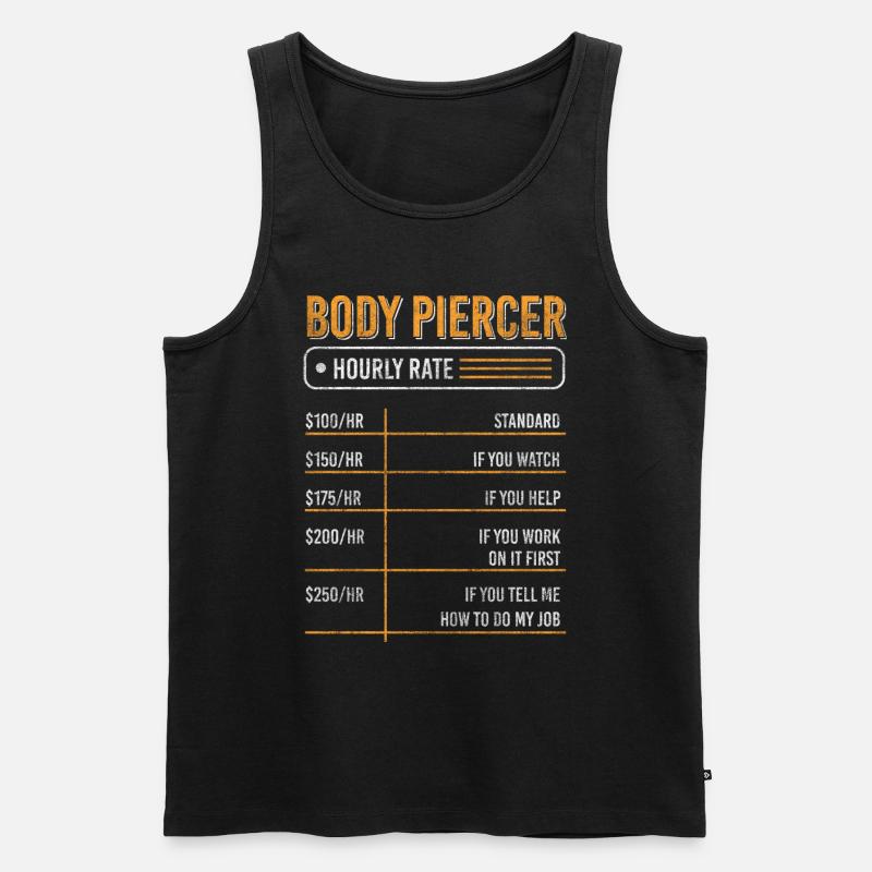 Piercing Nadel - Männer Premium Bio Tank Top - Schwarz