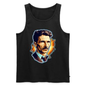 Nikola Tesla - Men's Premium Organic Tank Top - black - Front - AI Model Male 178 light (178cm)