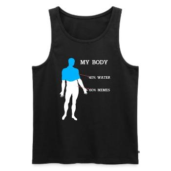 Funny Meme My Body 40% Water 60% Memes - Men's Premium Organic Tank Top - black - Front - Michal (187cm)