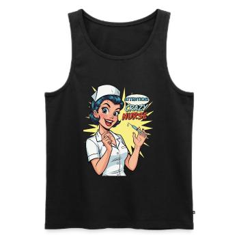 Lustige Retro Krankenschwester mit Spritze - Männer Premium Bio Tank Top - Schwarz - Vorne - AI Model Male 178 light (178cm)