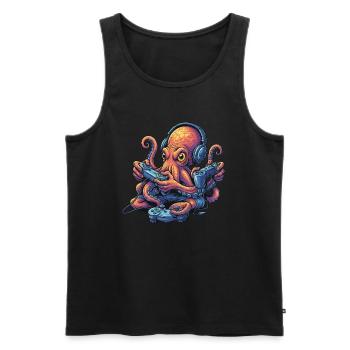 Gambling Octopus – My Gaming Octopus - Men's Premium Organic Tank Top - black - Front - AI Model Male 178 light (178cm)