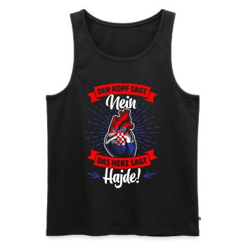 CROATIAN | HEART SAYS HADJE - Men's Premium Organic Tank Top - black - Front - Michal (187cm)