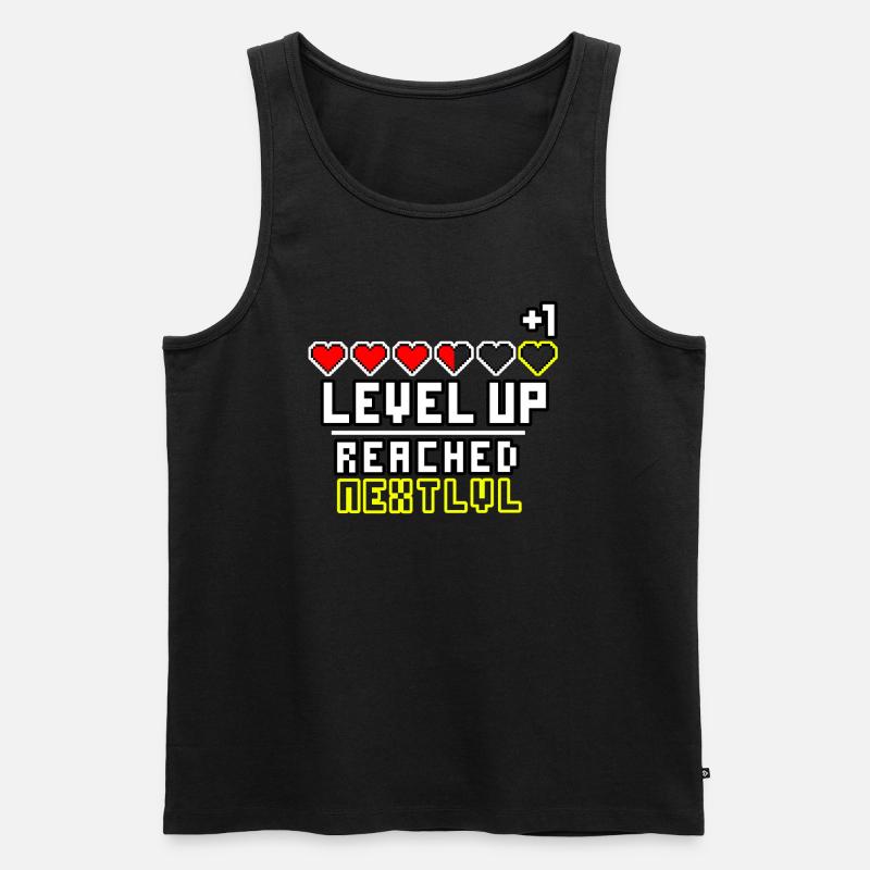Level Up Reached Next LVL - Männer Premium Bio Tank Top - Schwarz