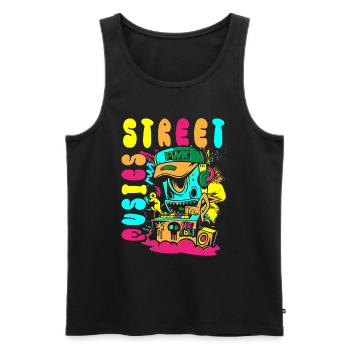 Pulvérisateur urbain Streetwear Streetstyle - Débardeur bio Premium Homme - noir - Devant - AI Model Male 178 light (178cm)