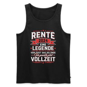 Pension 2024 Retirement Pensioner Gift - Men's Premium Organic Tank Top - black - Front - AI Model Male 178 light (178cm)