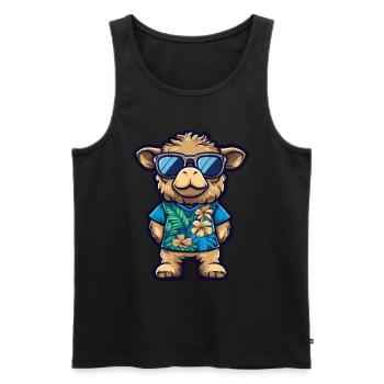 Kamel Comic Lustig Sommer - Männer Premium Bio Tank Top - Schwarz - Vorne - AI Model Male 178 light (178cm)