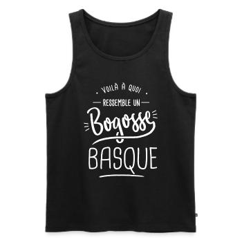 pays basque voilà un bogosse basque cadeau Basque - Débardeur bio Premium Homme - noir - Devant - Michal (187cm)