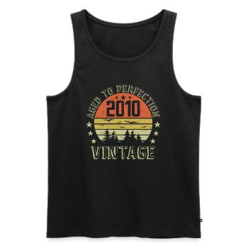 2010 Jahrgang Geboren 2010 Geburtstagsgeschenk 2010 - Männer Premium Bio Tank Top - Schwarz - Vorne - AI Model Male 178 light (178cm)