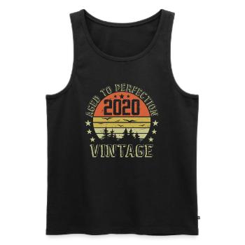 2020 Jahrgang Geboren 2020 Geburtstagsgeschenk 2020 - Männer Premium Bio Tank Top - Schwarz - Vorne - AI Model Male 178 light (178cm)