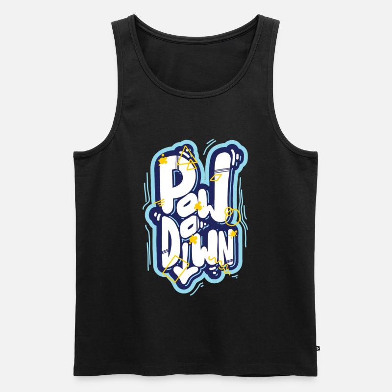 Pow Down - Männer Premium Bio Tank Top - Schwarz