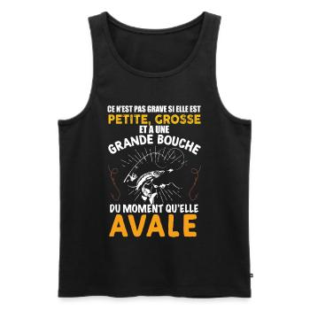 Pêcheur humour Cadeau Rigolo Pêche - Débardeur bio Premium Homme - noir - Devant - Michal (187cm)