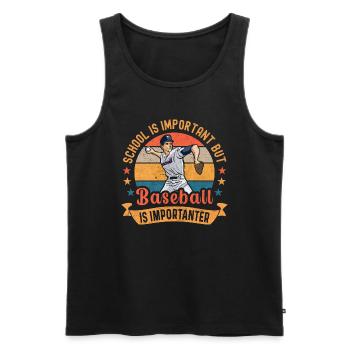 School is Important but Baseball is Importanter - Men's Premium Organic Tank Top - black - Front - AI Model Male 178 light (178cm)