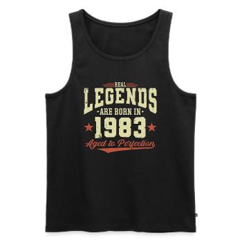 Les légendes sont nées en 1983 - Débardeur bio Premium Homme - noir - Devant - Michal (187cm)