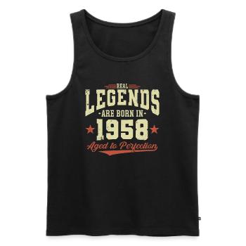 Les légendes sont nées en 1958 - Débardeur bio Premium Homme - noir - Devant - Michal (187cm)