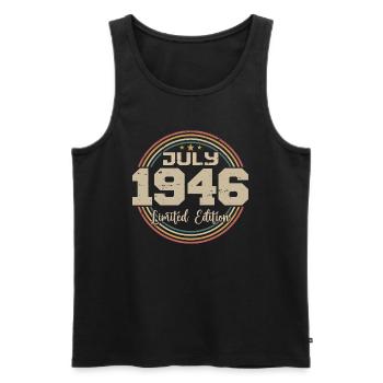 1946 Geburtstag Juli 1946 Geschenk Juli 1946 - Männer Premium Bio Tank Top - Schwarz - Vorne - Michal (187cm)