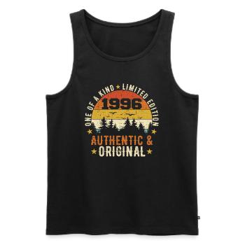 Original 1996 Birthday Gift 1996 Authentic - Men's Premium Organic Tank Top - black - Front - AI Model Male 178 light (178cm)