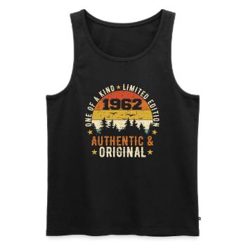 Original 1962 Geburtstagsgeschenk 1962 authentisch - Männer Premium Bio Tank Top - Schwarz - Vorne - Michal (187cm)