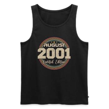Vintage Born August 2001 Birthday Gift 2001 - Men's Premium Organic Tank Top - black - Front - Michal (187cm)