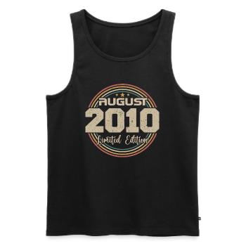 Vintage Born August 2010 Birthday Gift 2010 - Men's Premium Organic Tank Top - black - Front - Michal (187cm)