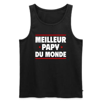Meilleur papy du monde, cadeau de noël - Débardeur bio Premium Homme - noir - Devant - Michal (187cm)