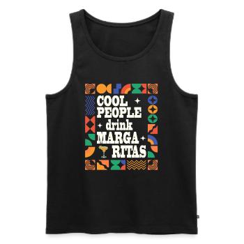 Cool people drink Margaritas - Männer Premium Bio Tank Top - Schwarz - Vorne - AI Model Male 178 light (178cm)
