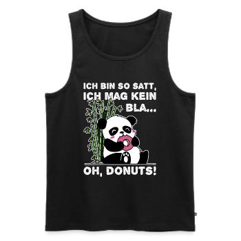 Süßer Panda Bambus Natur Donut Spruch - Männer Premium Bio Tank Top - Schwarz - Vorne - AI Model Male 178 light (178cm)