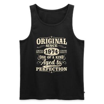 Original depuis 1974 Vintage cadeau d’anniversaire - Débardeur bio Premium Homme - noir - Devant - Michal (187cm)
