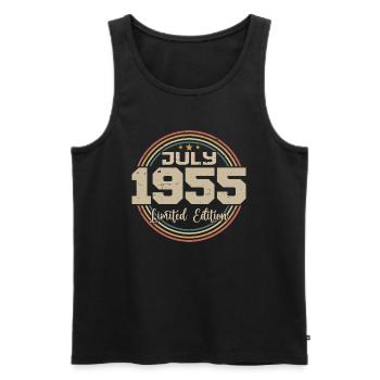 1955 Geburtstag Juli 1955 Geschenk Juli 1955 - Männer Premium Bio Tank Top - Schwarz - Vorne - Michal (187cm)