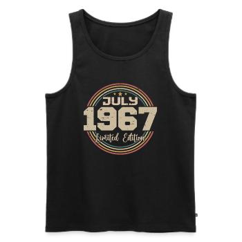 1967 Geburtstag Juli 1967 Geschenk Juli 1967 - Männer Premium Bio Tank Top - Schwarz - Vorne - Michal (187cm)