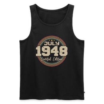 1948 Geburtstag Juli 1948 Geschenk Juli 1948 - Männer Premium Bio Tank Top - Schwarz - Vorne - Michal (187cm)