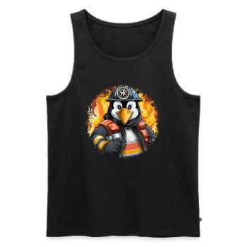 Brigade de pompiers Penguin - Débardeur bio Premium Homme - noir - Devant - Michal (187cm)