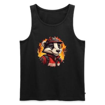 Badger Fire Brigade - Men's Premium Organic Tank Top - black - Front - AI Model Male 178 light (178cm)