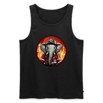 Fire Brigade Elephants - Men's Premium Organic Tank Top - black - Front - Michal (187cm)