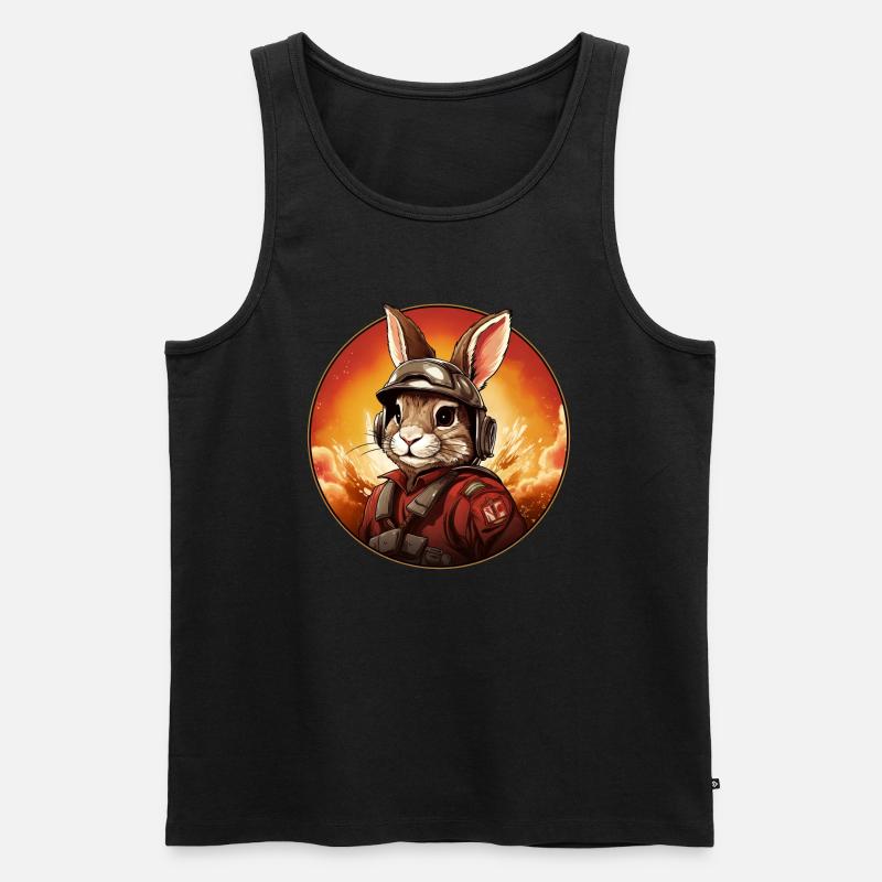 Fire Brigade Rabbit - Men's Premium Organic Tank Top - black