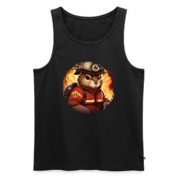 Fire Brigade Squirrel - Men's Premium Organic Tank Top - black - Front - AI Model Male 178 light (178cm)